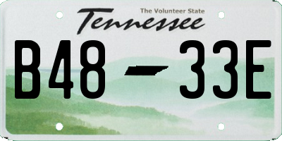 TN license plate B4833E