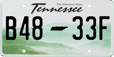 TN license plate B4833F