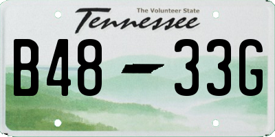 TN license plate B4833G