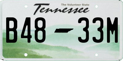 TN license plate B4833M