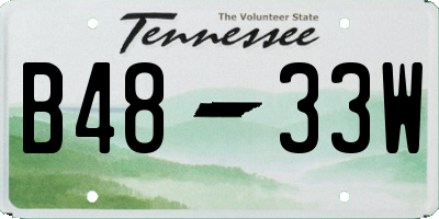 TN license plate B4833W