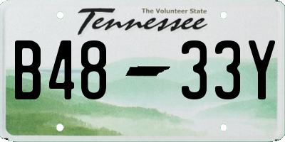 TN license plate B4833Y
