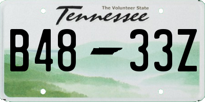 TN license plate B4833Z