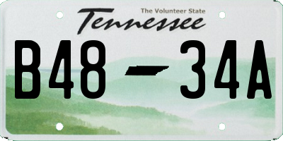 TN license plate B4834A