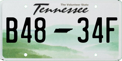 TN license plate B4834F