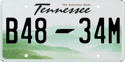 TN license plate B4834M