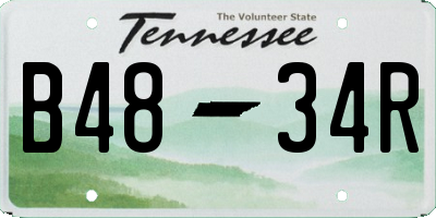 TN license plate B4834R