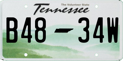 TN license plate B4834W