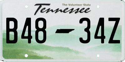 TN license plate B4834Z