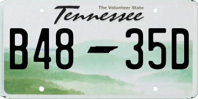 TN license plate B4835D