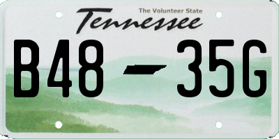 TN license plate B4835G