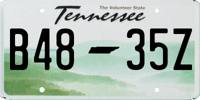 TN license plate B4835Z