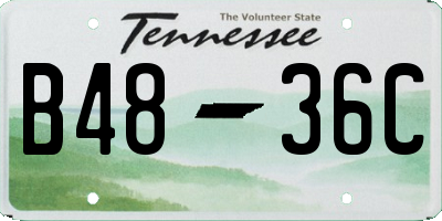TN license plate B4836C