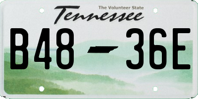 TN license plate B4836E