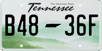 TN license plate B4836F