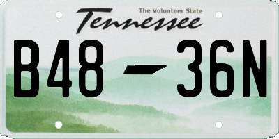 TN license plate B4836N