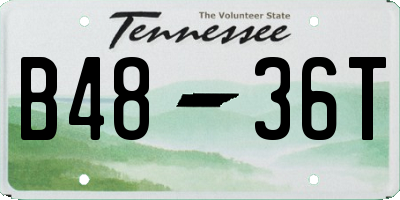 TN license plate B4836T