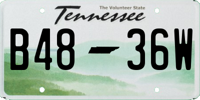 TN license plate B4836W
