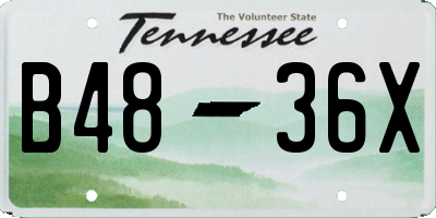 TN license plate B4836X