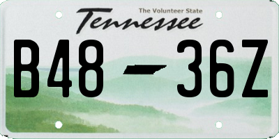 TN license plate B4836Z