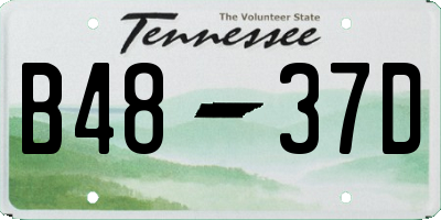 TN license plate B4837D