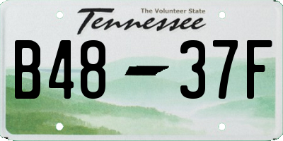 TN license plate B4837F