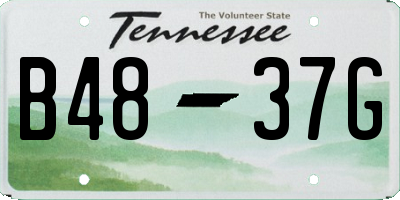 TN license plate B4837G