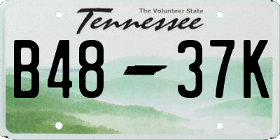 TN license plate B4837K