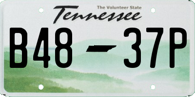 TN license plate B4837P