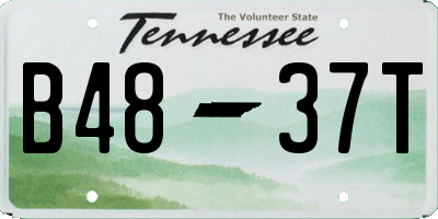 TN license plate B4837T