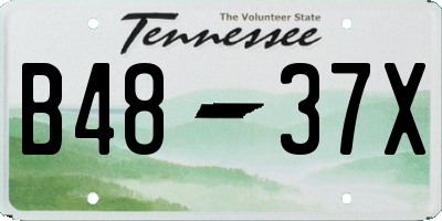 TN license plate B4837X