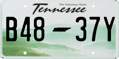 TN license plate B4837Y