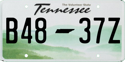 TN license plate B4837Z