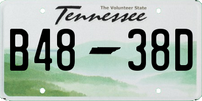 TN license plate B4838D