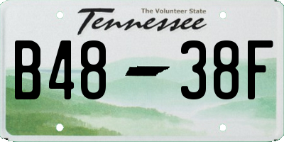 TN license plate B4838F