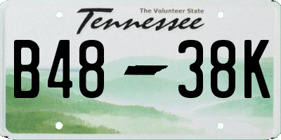 TN license plate B4838K