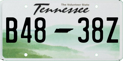 TN license plate B4838Z