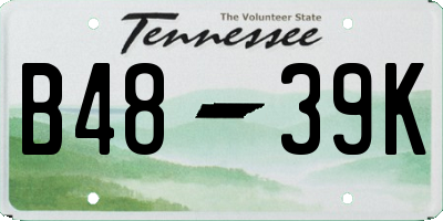 TN license plate B4839K