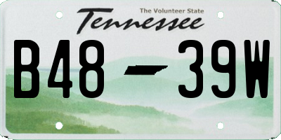TN license plate B4839W