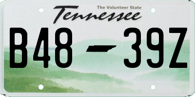 TN license plate B4839Z