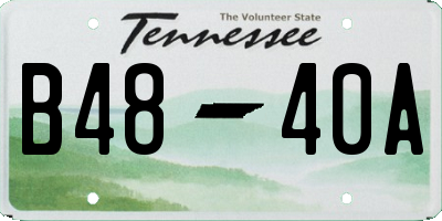 TN license plate B4840A