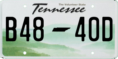 TN license plate B4840D