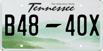 TN license plate B4840X