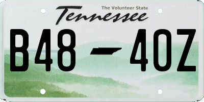 TN license plate B4840Z