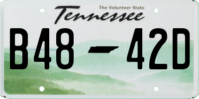 TN license plate B4842D