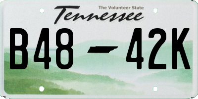 TN license plate B4842K