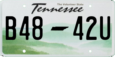 TN license plate B4842U