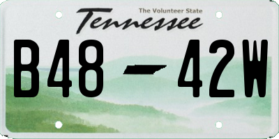 TN license plate B4842W
