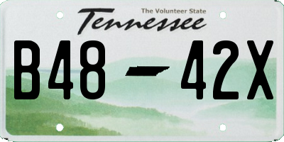 TN license plate B4842X
