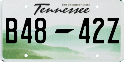 TN license plate B4842Z